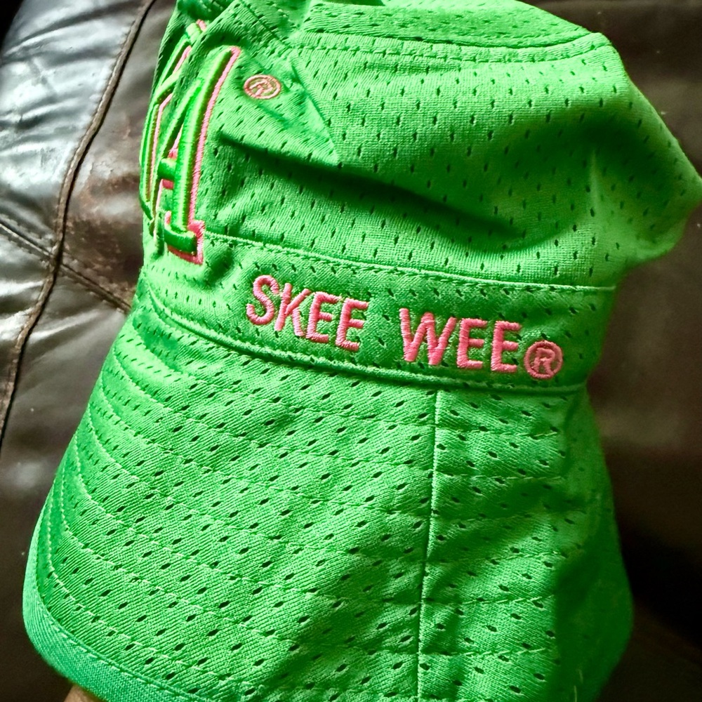 Green Bucket Hat with Pink Embroidery - Picture 3 of 5